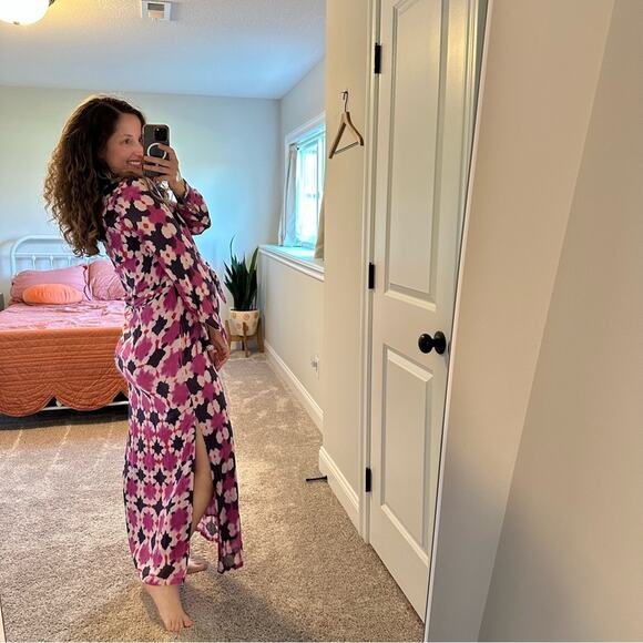 Banjanan Pink Purple Tie Dye Long Sleeve Maxi Dress Small - Picture 2 of 14